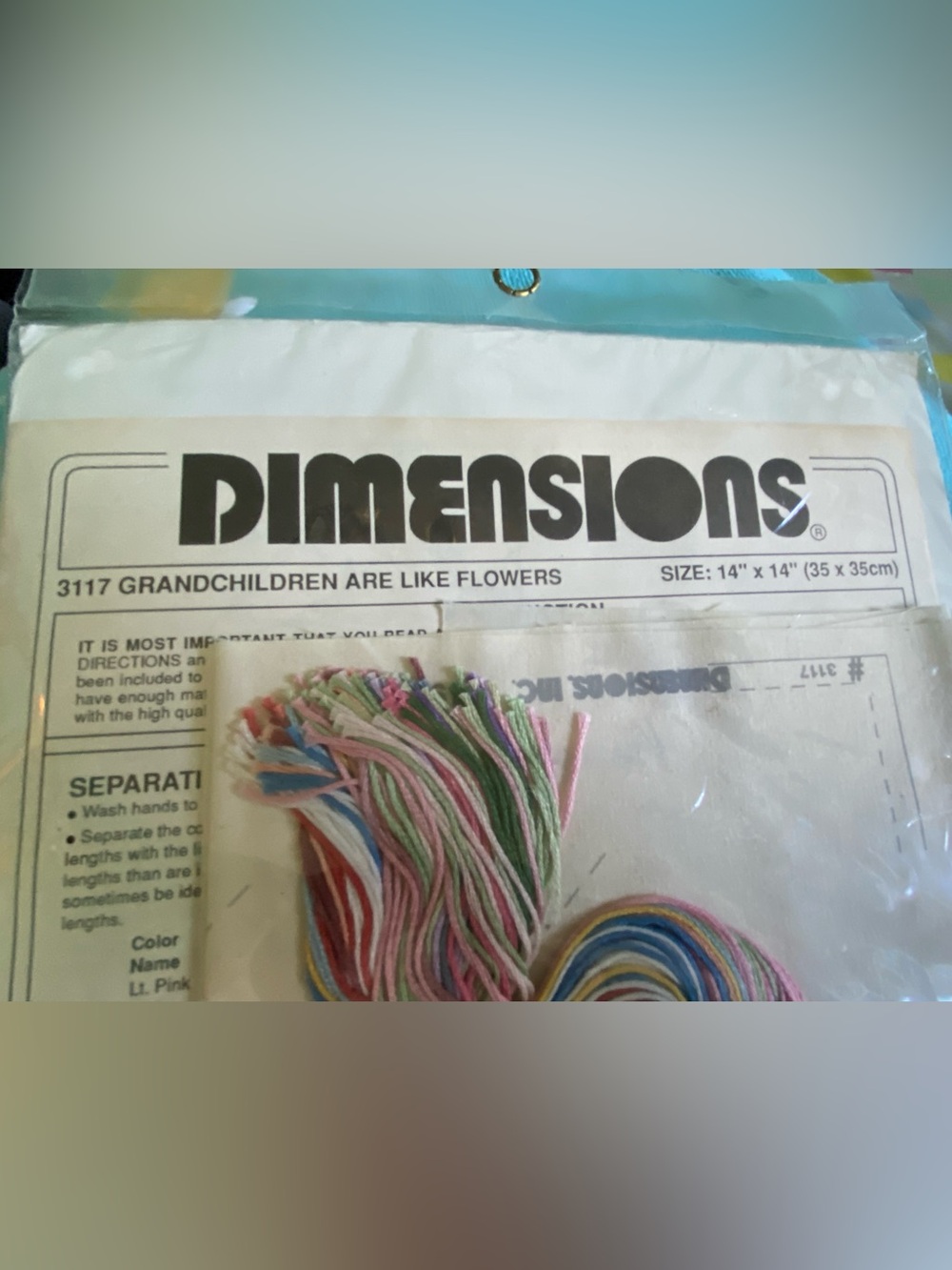 Vintage Dimensions Stamped Cross Stitch Grandchildren Are Like Flowers 1991 NIP - Picture 5 of 10